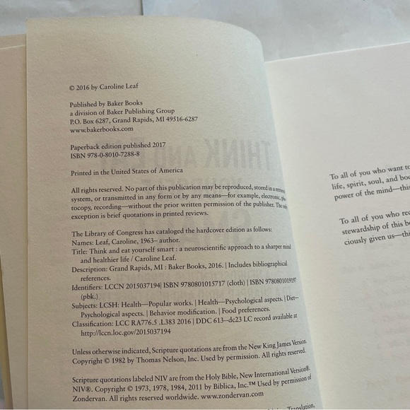 Dr. Caroline Leaf Book Think and Eat Yourself Smart - Picture 9 of 9